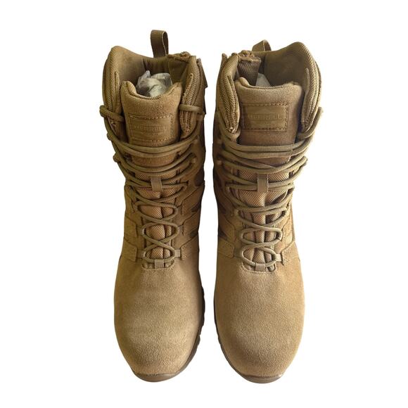 Merrell Work Boots Moab 2 8" Defense Zip Men 11.5M WP Suede Composite Toe Coyote - Picture 4 of 13